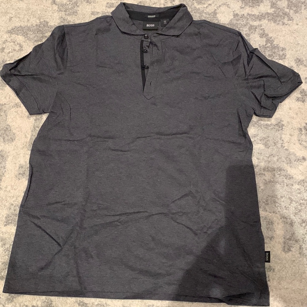 Mens L Boss button up short sleeve